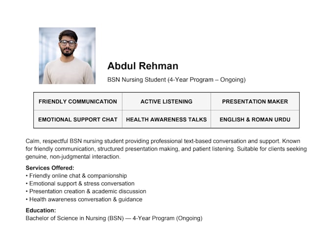 listen and chat with you